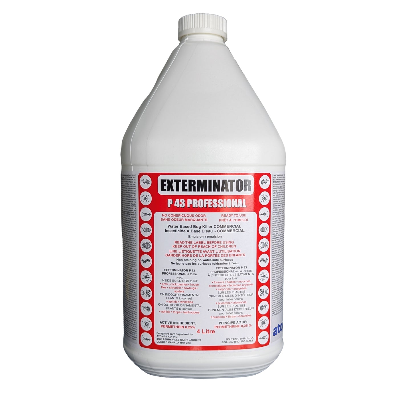 L'Exterminateur PY-42 - Insecticide professionnel prêt à l'emploi, intérieur et extérieur, liquide
