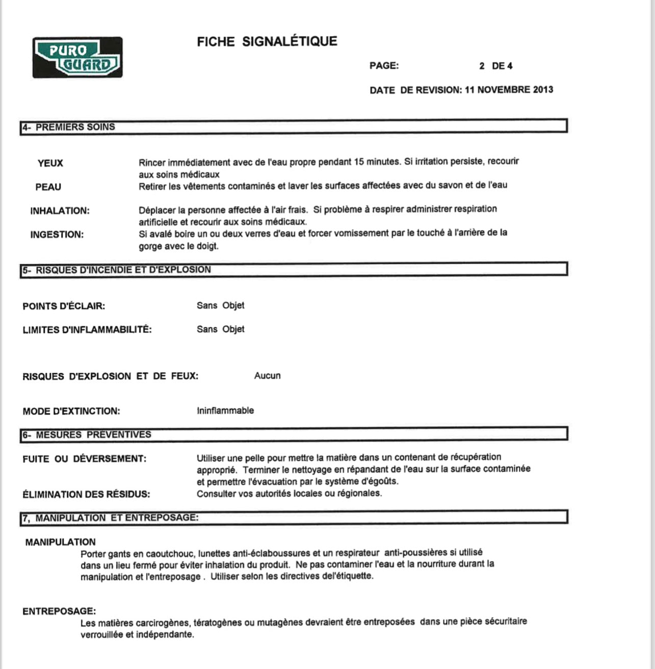 Insecticide, ready to use, indoor and outdoor, 200g, Fiche signalétique