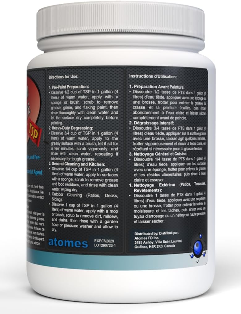 Trisodium Phosphate (TSP) | Concentrated Powder | 99.9% Pure | Multi-Surface Heavy Duty Cleaner, Degreaser, and Pre-Paint Preparation Agent | 1Kg