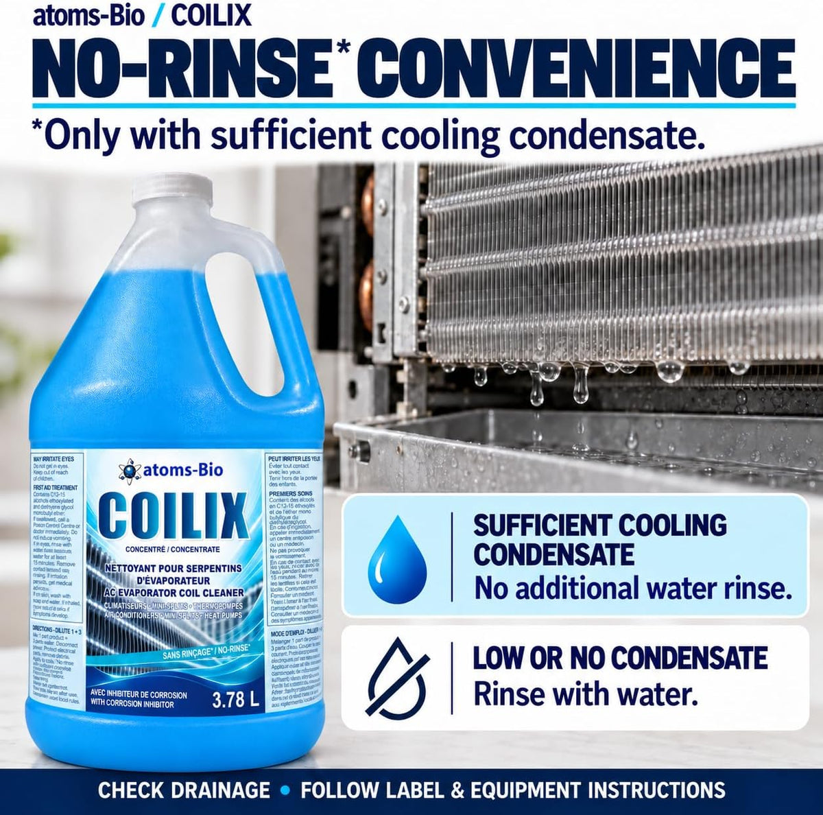 COILIX AC Evaporator Coil Cleaner Concentrate – 3.78 L (1 Gallon)
