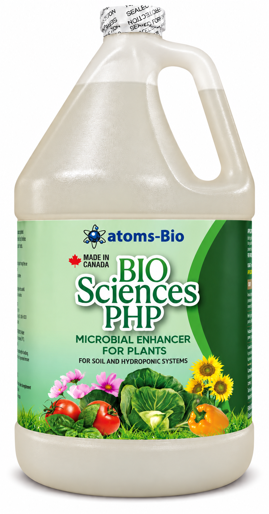 Bio Sciences PHP 3.78 L gallon with green label and pale beige liquid