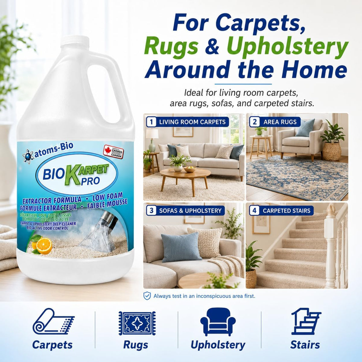 BIO KARPET PRO for carpets, rugs, upholstery and carpeted stairs